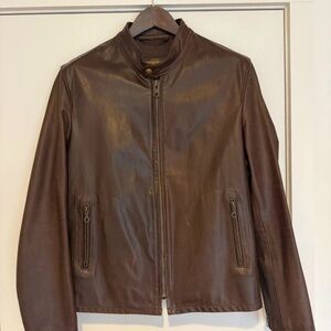 Schott NYC Perfecto P571 Cafe Racer Mission Brown Leather Jacket